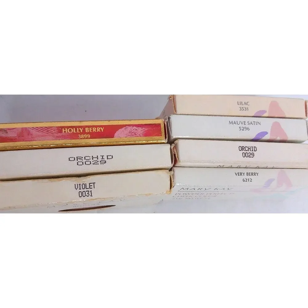 Vtg Mary Kay Blush Violet Mauve Satin Holly Berry Orchid Lilac Very Berry Set 7